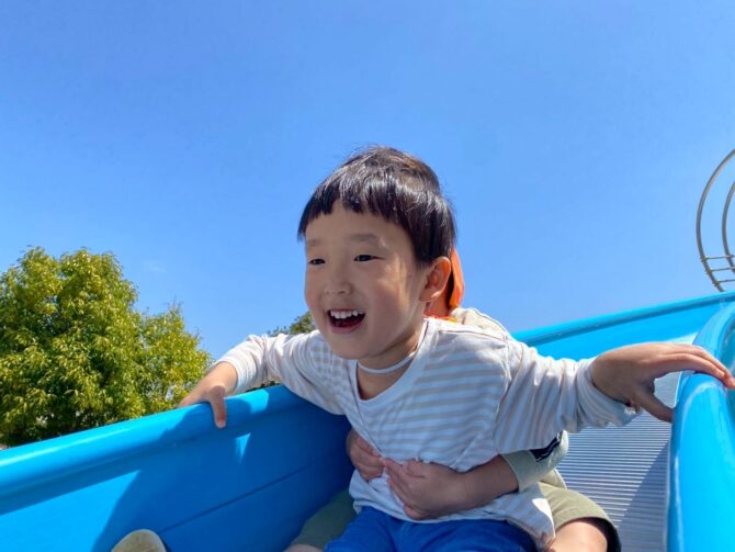 ぞう組さん（３歳）ローラーすべり台最高！