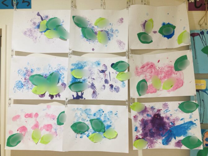 くじら組さん（５歳）紫陽花作り